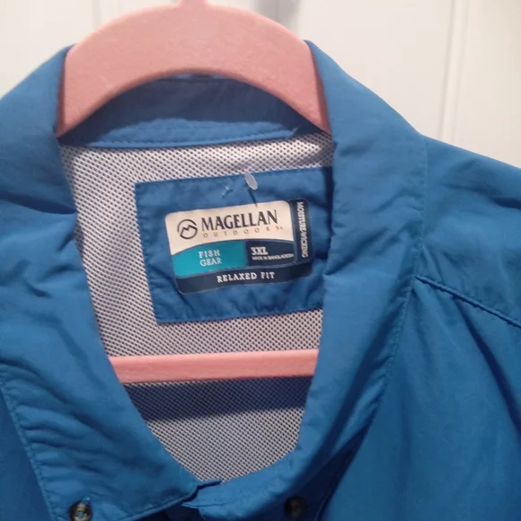 Magellan Outdoors Men's Big & Tall Size 3X Royal Blue Moisture Wicking Fish Gear - Picture 4 of 10